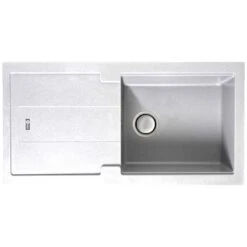 Carron Phoenix Bali 105 1 Bowl Granite Kitchen Sink - Polar White - 114.0055.859