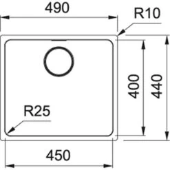 Franke Mythos 1 Bowl Undermount Kitchen Sink MYX 110-45 - Stainless Steel - 122.0606.949 -Kitchen Series Shop 122.0606.949 4