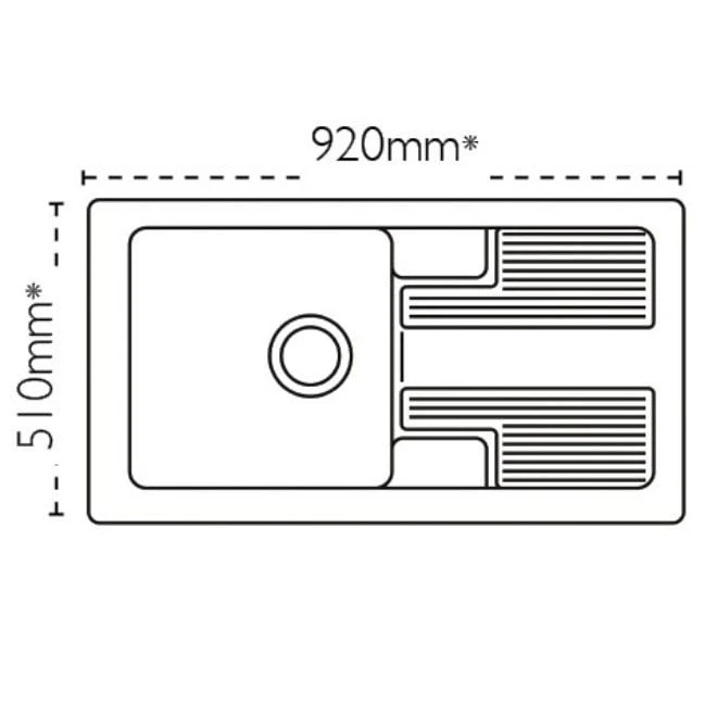 Carron Phoenix Shonelle 105 1 Bowl Ceramic Kitchen Sink - Reversible - 124.0477.792 Carron Phoenix Shonelle 105 1 Bowl Ceramic Kitchen Sink - Reversible - 124.0477.792 -Kitchen Series Shop 124.0477.792 technical