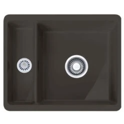 Franke Kubus 1.5 Bowl Undermount Ceramic Kitchen Sink Reversible KBK 160-38-12 - Matt Pearl Grey - 126.0532.324