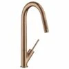 Axor Starck Single Lever Kitchen Mixer 270 With Pull-Out Spray - Brushed Red Gold - 10821310 2 Axor Starck Single Lever Kitchen Mixer 270 With Pull-Out Spray - Brushed Red Gold - 10821310 -Kitchen Series Shop 1 0 10821310