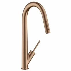 Axor Starck Single Lever Kitchen Mixer 270 With Pull-Out Spray - Brushed Red Gold - 10821310