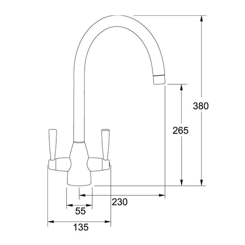 Franke Eiger Kitchen Mixer Tap - Chrome - 115.0049.989 Franke Eiger Kitchen Mixer Tap - Chrome - 115.0049.989 -Kitchen Series Shop 1 1 115.0049.989 dimensions
