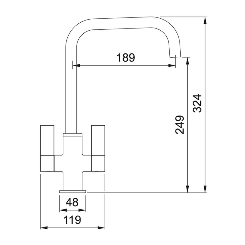Franke Orlando Kitchen Mixer Tap - Brass - 115.0605.462 Franke Orlando Kitchen Mixer Tap - Brass - 115.0605.462 -Kitchen Series Shop 1 1 115.0605.462 dimensions