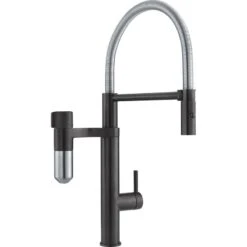 Franke Vital Capsule 3-in-1 Semi-Pro Filter Tap - Matt Black/Decor Steel PVD - 120.0621.313
