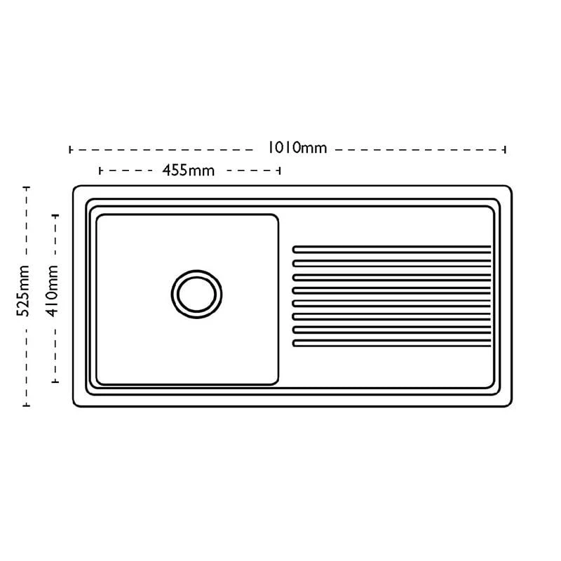 Carron Phoenix Sienna 100 1 Bowl Ceramic Kitchen Sink - White - 124.0188.034 Carron Phoenix Sienna 100 1 Bowl Ceramic Kitchen Sink - White - 124.0188.034 -Kitchen Series Shop 1 2 124.0188.034 dimensions