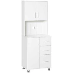 HOMCOM Modern Kitchen Cabinets With Storage - White - 835-341WT -Kitchen Series Shop 1kt4dc18a5fb50a12.jpg
