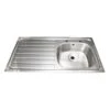 KWC DVS Single Bowl Left Hand Drainer Inset Sink With 2 Tapholes B20085L - 207.0000.019 -Kitchen Series Shop 2070000019