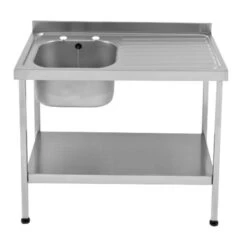 KWC DVS 1 Bowl Mini Catering Sink 1000mm Wide With Right Hand Drainer E20601R - 214.0000.004