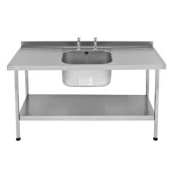 KWC DVS 1 Bowl Mini Catering Sink 1500mm Wide With 2 Drainer E20604N - 214.0000.020
