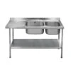 KWC DVS 2 Bowl Mini Catering Sink 1500mm Wide With Left Drainer E20606L - 214.0000.030 -Kitchen Series Shop 2140000030