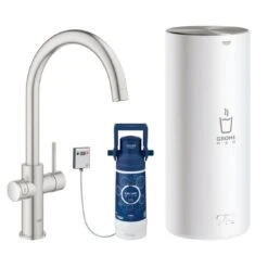 Grohe Red II Duo C Spout Tap & L Size Boiler Super Steel 30328DC1