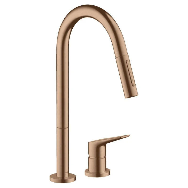 AXOR Citterio M Single Lever Kitchen Mixer Tap 220 With Pull Out Spray 2TH - Brushed Red Gold - 34822310 AXOR Citterio M Single Lever Kitchen Mixer Tap 220 With Pull Out Spray 2TH - Brushed Red Gold - 34822310 -Kitchen Series Shop 34822310 1