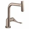 Axor Citterio Single Lever Kitchen Mixer Select 230 With Pull-Out Spout - Brushed Nickel - 39861820