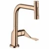 Axor Citterio Single Lever Kitchen Mixer Select 230 2 Jet With Pull-Out Spray - Polished Red Gold - 39862300 -Kitchen Series Shop 3 9 39862300