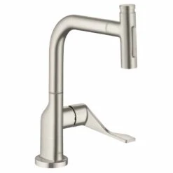 Axor Citterio Single Lever Kitchen Mixer Select 230 2 Jet With Pull-Out Spray - Stainless Steel - 39863800