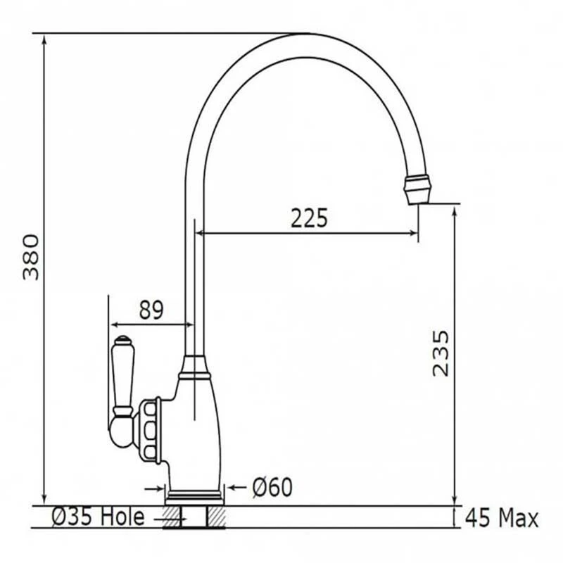 Perrin & Rowe Parthian Mixer Kitchen Tap - Chrome - 4341CPWPC Perrin & Rowe Parthian Mixer Kitchen Tap - Chrome - 4341CPWPC -Kitchen Series Shop 4341cpwpc 1
