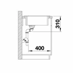 Blanco ZIA 9 E Silgranit 1 Bowl Inset Kitchen Sink - White - 514758 -Kitchen Series Shop 5 1 514758 dimensions1