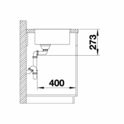 Blanco ZEROX 500-IF Durinox Stainless Steel 1 Bowl Inset Kitchen Sink With Manual InFino Waste - 523098 -Kitchen Series Shop 5 2 523098 dimensions1