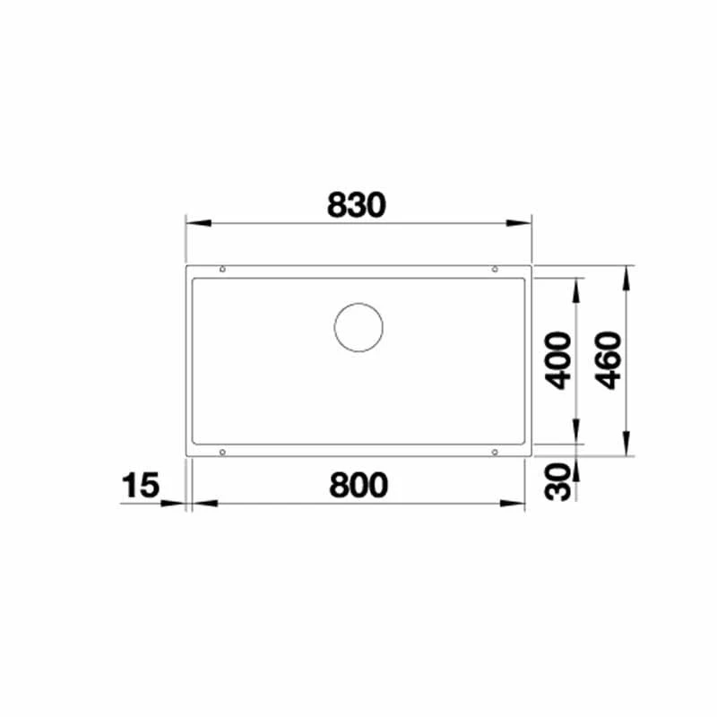 Blanco SUBLINE 800-U Silgranit 1 Bowl Undermount Kitchen Sink with Manual InFino Waste - Coffee - 523150 Blanco SUBLINE 800-U Silgranit 1 Bowl Undermount Kitchen Sink With Manual InFino Waste - Coffee - 523150 -Kitchen Series Shop 5 2 523150 dimensions