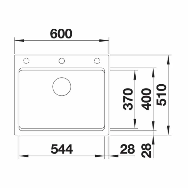 Blanco ETAGON 6 Silgranit 1 Bowl Inset Kitchen Sink with Manual InFino Waste - Alumetallic - 524541 Blanco ETAGON 6 Silgranit 1 Bowl Inset Kitchen Sink With Manual InFino Waste - Alumetallic - 524541 -Kitchen Series Shop 5 2 524541 dimensions