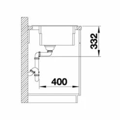 Blanco ETAGON 6 Silgranit 1 Bowl Inset Kitchen Sink With Manual InFino Waste - Alumetallic - 524541 4 Blanco ETAGON 6 Silgranit 1 Bowl Inset Kitchen Sink With Manual InFino Waste - Alumetallic - 524541 -Kitchen Series Shop 5 2 524541 dimensions1