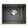 Blanco ETAGON 500-U Ceramic PuraPlus 1 Bowl Undermount Kitchen Sink With Manual InFino Waste - Basalt - 525154