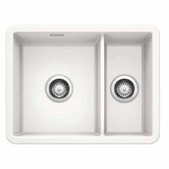 Blanco VILLAE LH Farmhouse Ceramic 1.5 Bowl Kitchen Sink - Crystal White - 525165