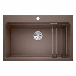 Blanco ETAGON 8 Silgranit 1 Bowl Inset Kitchen Sink With Manual InFino Waste - Coffee - 525196
