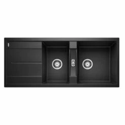 Blanco METRA 8 S Reversible Silgranit 1.5 Bowl Inset Kitchen Sink- Black - 525934