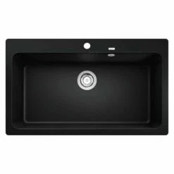 Blanco NAYA XL 9 Silgranit 1 Bowl Inset Kitchen Sink - Black - 525947