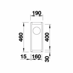Blanco SUBLINE 160-U Silgranit 1 Bowl Undermount Kitchen Sink With Manual InFino Waste - Black - 525981 -Kitchen Series Shop 5 2 525981 dimensions