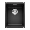 Blanco SUBLINE 320-U Silgranit 1 Bowl Undermount Kitchen Sink With Manual InFino Waste - Black - 525983 -Kitchen Series Shop 5 2 525983