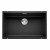 Blanco SUBLINE 700-U Silgranit 1 Bowl Undermount Kitchen Sink With Manual InFino Waste - Black - 526001