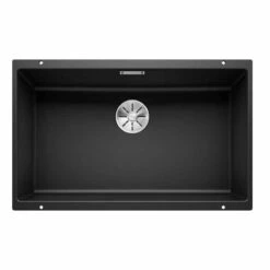 Blanco SUBLINE 700-U Silgranit 1 Bowl Undermount Kitchen Sink With Manual InFino Waste - Black - 526001