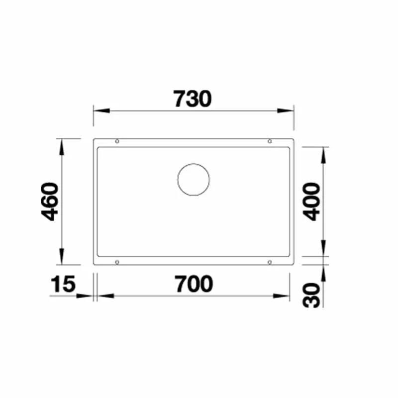 Blanco SUBLINE 700-U Silgranit 1 Bowl Undermount Kitchen Sink with Manual InFino Waste - Black - 526001 Blanco SUBLINE 700-U Silgranit 1 Bowl Undermount Kitchen Sink With Manual InFino Waste - Black - 526001 -Kitchen Series Shop 5 2 526001 dimensions