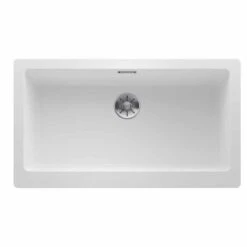 Blanco VINTERA XL 9 Silgranit 1 Bowl Undermount Kitchen Sink With Manual InFino Waste - White - 526105