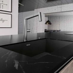 Blanco ZEROX 700-U Stainless Steel 1 Bowl Undermount Kitchen Sink With Manual InFino Waste - DarkSteel - 526244 -Kitchen Series Shop 5 2 526244 lifestyle1