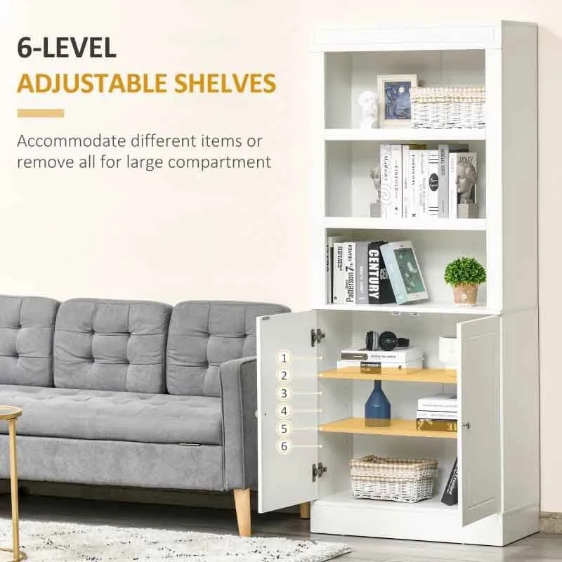 HOMCOM Freestanding Kitchen Unit with 6-Tier Shelving - White - 835-492WT HOMCOM Freestanding Kitchen Unit With 6-Tier Shelving - White - 835-492WT -Kitchen Series Shop 6l888c188ff96da41.jpg