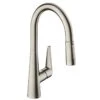 Hansgrohe Talis M51 Single Lever Kitchen Mixer 200, Pull-Out Spray, 2jet - Stainless Steel - 72813800 -Kitchen Series Shop 7 2 72813800