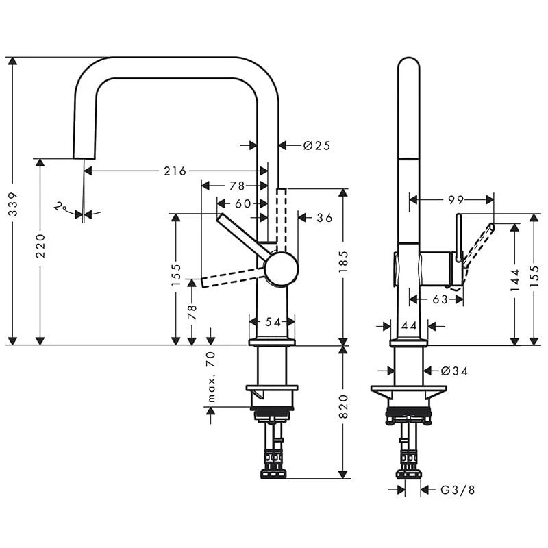 hansgrohe Talis M54 Single Lever Kitchen Mixer U 220, Eco, 1jet - Matt Black - 72844670 Hansgrohe Talis M54 Single Lever Kitchen Mixer U 220, Eco, 1jet - Matt Black - 72844670 -Kitchen Series Shop 7 2 72844670 1