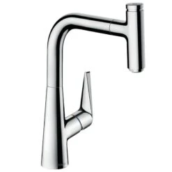 Hansgrohe Talis Select M51 Single Lever Kitchen Mixer 220, Pull-Out Spout, 1jet, SBox - Chrome - 73852000