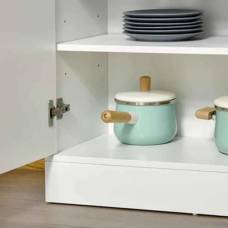 HOMCOM Freestanding Kitchen Unit with 6-Tier Shelving - White - 835-492WT HOMCOM Freestanding Kitchen Unit With 6-Tier Shelving - White - 835-492WT -Kitchen Series Shop