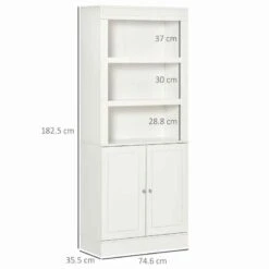 HOMCOM Freestanding Kitchen Unit With 6-Tier Shelving - White - 835-492WT 6 HOMCOM Freestanding Kitchen Unit With 6-Tier Shelving - White - 835-492WT -Kitchen Series Shop 9m6a12188ff96da41.jpg