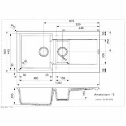 Reginox Amsterdam 15 1.5 Bowl Sink And Drainer - Grey Silvery - AMSTERDAM 15 GS 3 Reginox Amsterdam 15 1.5 Bowl Sink And Drainer - Grey Silvery - AMSTERDAM 15 GS -Kitchen Series Shop a m amsterdam15gs dimensions