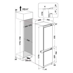 Whirlpool ART 6550 SF1 Built-In 70/30 Fridge Freezer - White -Kitchen Series Shop a r art 6550 sf1 4