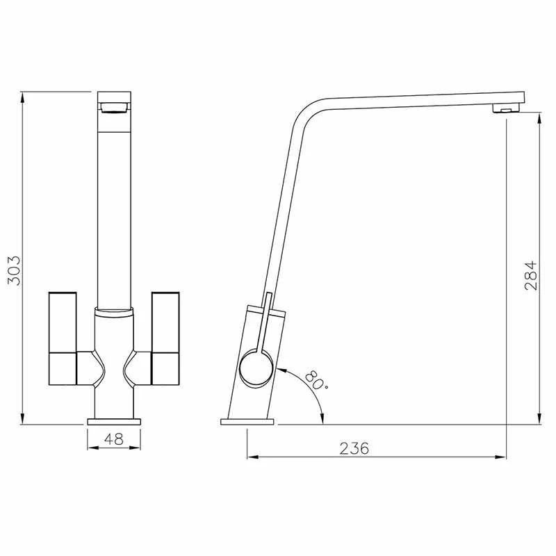 Abode Linear Monobloc Kitchen Tap Brushed Nickel - AT1221 Abode Linear Monobloc Kitchen Tap Brushed Nickel - AT1221 -Kitchen Series Shop a t at1221 1