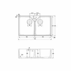 Abode Provincial 2 Bowl Ceramic Kitchen Sink - White - AW1021 -Kitchen Series Shop a w aw1021 3