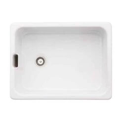 Abode Belfast Single Bowl Ceramic Kitchen Sink - White - AW1022