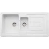 Abode Acton 1.5 Bowl Ceramic Kitchen Sink - White - AW1041